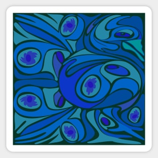 Rooster Blue Pattern Sticker